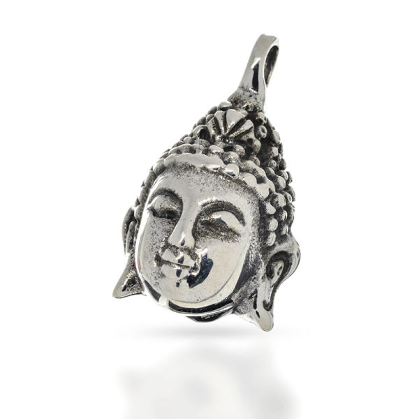 925 Sterling Silberanhänger - Buddhakopf