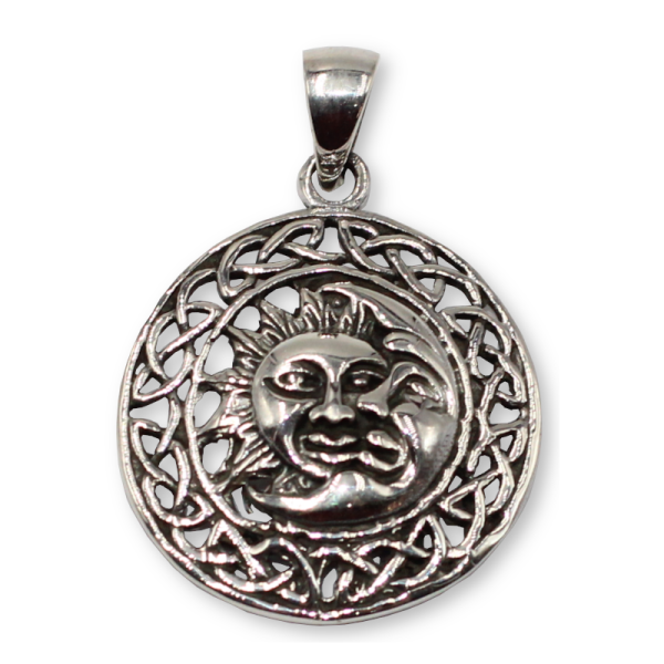925 Sterling Silberanhänger - Sonne, Mond und Keltik