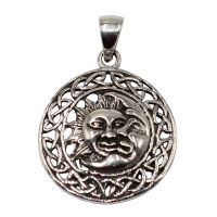 925 Sterling Silberanhänger - Sonne, Mond und Keltik