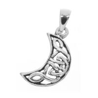 925 Sterling Silver Pendant – Ornamental Moon with...