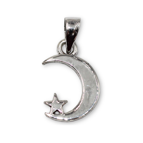 925 Sterling Silver Pendant – Crescent with Star at the Tip