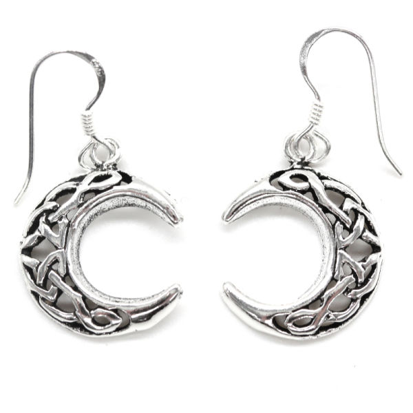 925 Sterling Silberohrhänger - Mond  aus 925 Sterling Silberanhänger