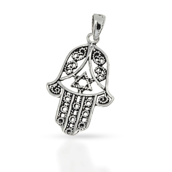 925 Sterling Silberanhänger - Hand der Fatima
