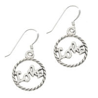 Silver Earrings - Love