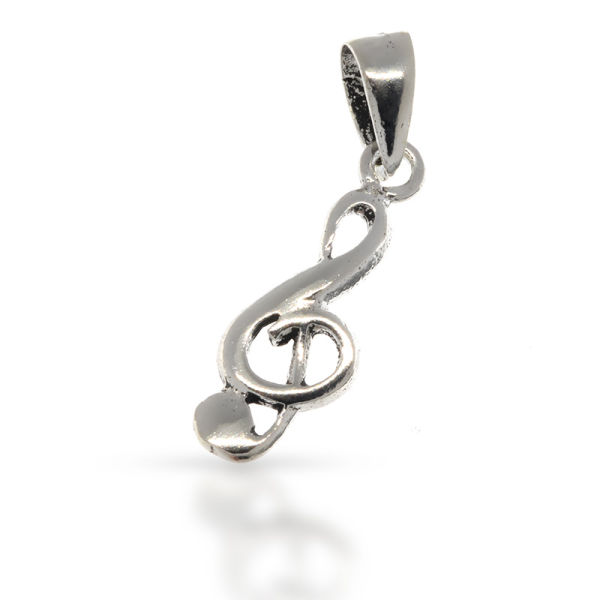 925 Sterling Silver Pendant - Clef