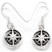 Earrings 925 sterling silver - Compass Rose