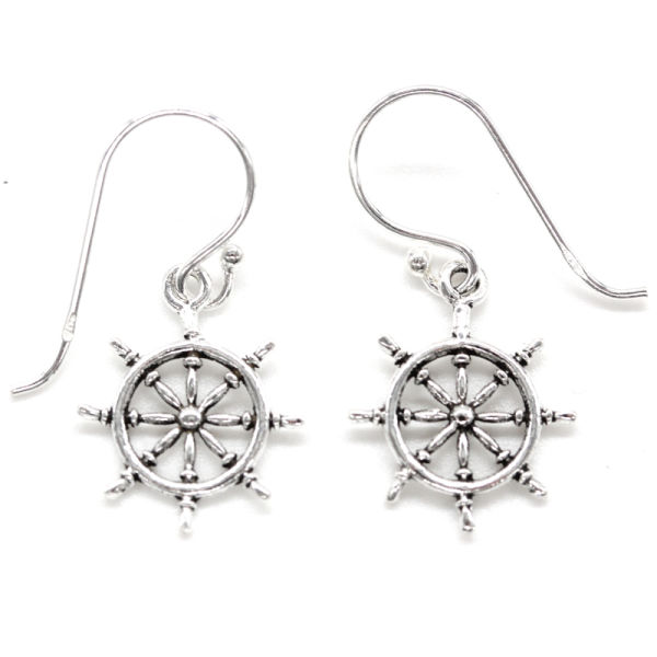 925 Sterling Silberohrhänger - Steuerrad