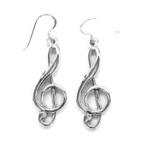 Earring 925 Sterling Silver - Large Clef