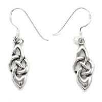 Earrings 925 Sterling Silver - Elongated Celtic Knot