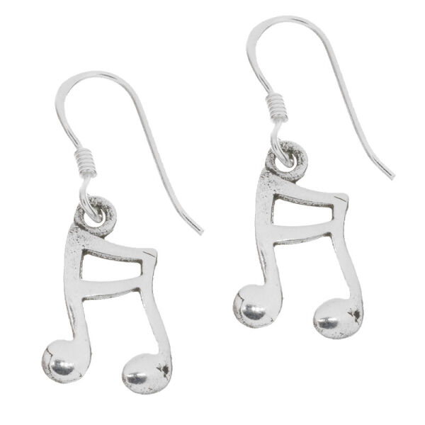 925 sterling silver earrings with musical note motif