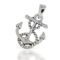 925 Sterling Silver Pendant - Anchor with rope...