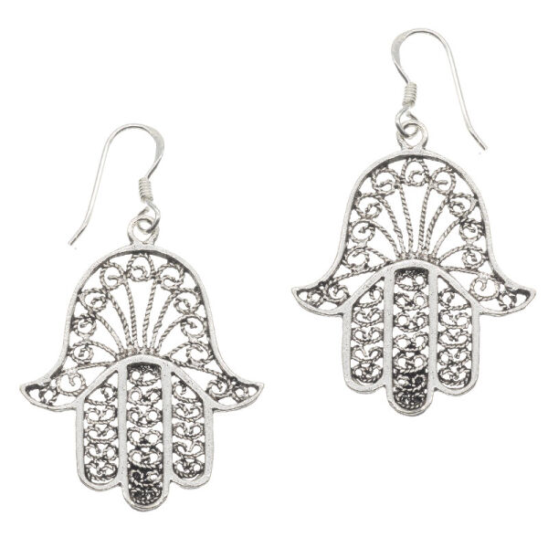 Silver Earrings - Hand of Fatima