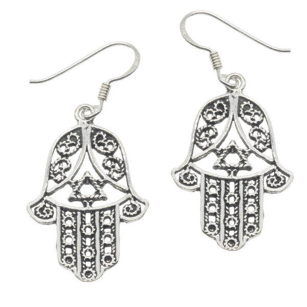 Silver Earrings - Hand of Fatima
