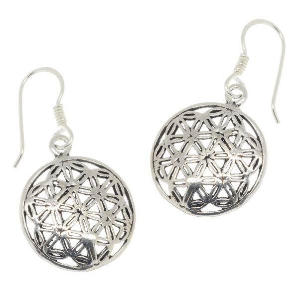 925 Sterling Silberohrschmuck - Blume des Lebens