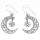 925 Sterling Silver Earrings - Moon with Star