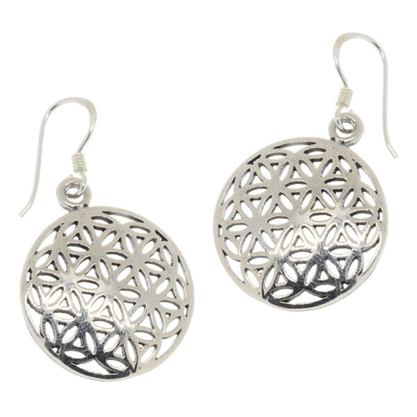 925 Sterling Silberohrschmuck - Blume des Lebens