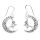 925 Sterling Silver Earrings - Moon with Witch