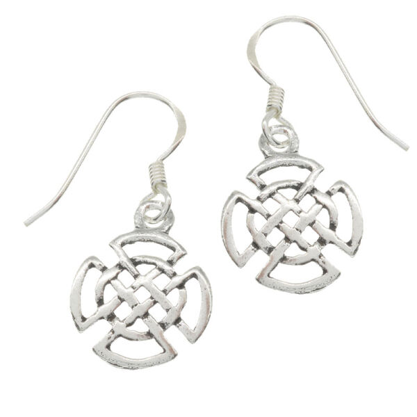 925 Sterling Silver Drop Earrings – Peredur Four-Lobed Knot