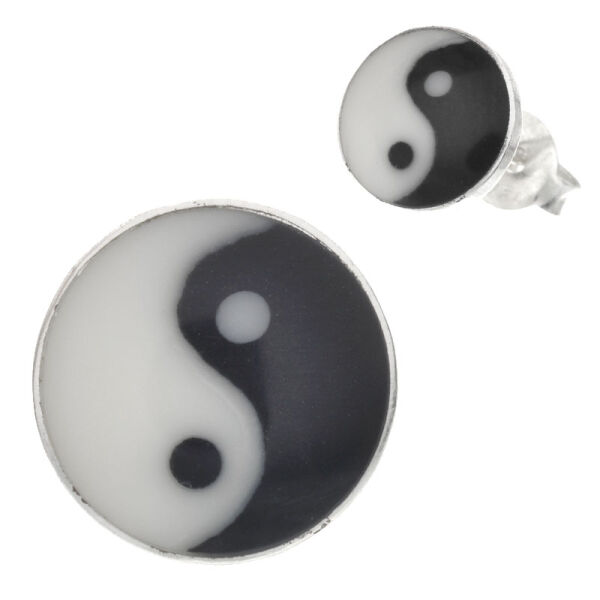 Silberohrstecker - Yin und Yang 10mm