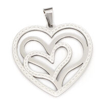 Stainless steel pendant - heart in a timeless design