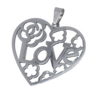 Stainless Steel Pendant – Open Love Heart with...
