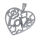 Stainless Steel Pendant – Open Love Heart with Floral Ornaments