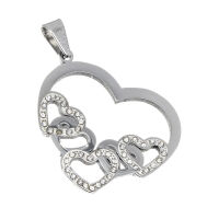 Stainless Steel Pendant – Four Hearts with...