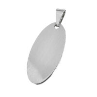 Edelstahlanhänger - Gravurplatte - oval matt