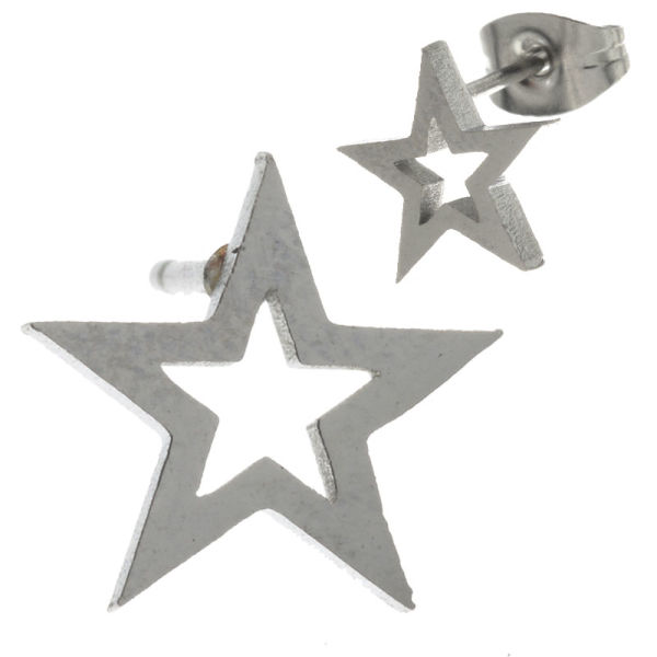 Edelstahlohrstecker - Stern