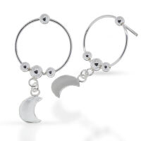 925 Sterling Silber - Ohrstecker mit Creole und...
