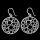 925 Sterling Silber - Ohrschmuck - Runde Ohrhänger mit geometrischem Muster durchbrochen