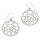925 Sterling Silber - Ohrschmuck - Runde Ohrhänger mit geometrischem Muster durchbrochen