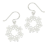 Silver Earrings - Flower Wreath