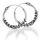 Bali Hoop Earrings in 925 Sterling Silver – Wave Motif and Angular Segments, 14 mm (Pair)