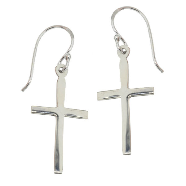 925 Sterling Silberohrringe - Kreuz