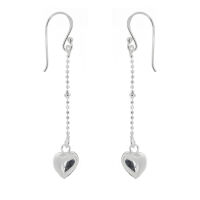 925 sterling silver earrings with heart pendant and fine...