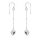 925 sterling silver earrings with heart pendant and fine ball chain
