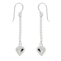 925 sterling silver earrings with double-row ball chain...