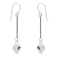 925 sterling silver - earrings with silver bar &...