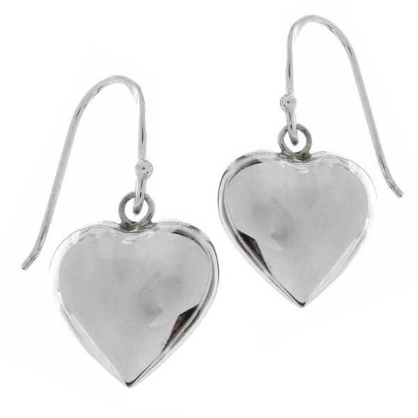 925 sterling silver earrings with solid heart