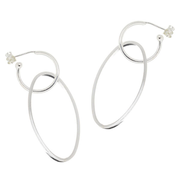 Silver Stud Earring - oval Ring