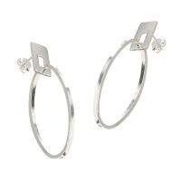 925 Sterling Silber - Ohrschmuck - rechteckiger...