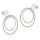 925 Sterling Silber - Ohrschmuck - ovaler Ohrstecker mit zwei hängenden Kreisen
