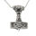 Stainless Steel Pendant – Thor’s Hammer with Knotted Loop and Textured Panels