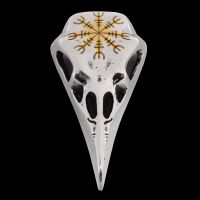 Stainless steel pendant - raven skull with helmet of Awe