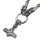 Stainless steel chain - Dragon heads with stainless steel pendant Thors hammer - Polished