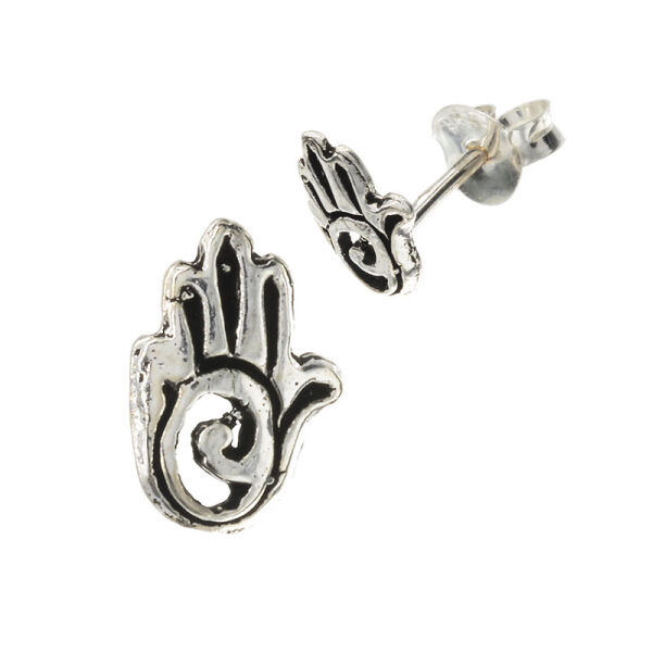 Silberohrstecker - Hand mit Spirale