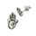Silberohrstecker - Hand mit Spirale