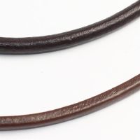 Braunes Lederhalsband mit Karabinerverschluss Dunkelbraun-5 mm