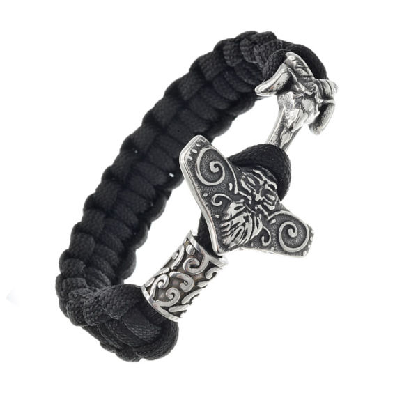 Armband Paracord Thors Hammer Edelstahl Gesicht